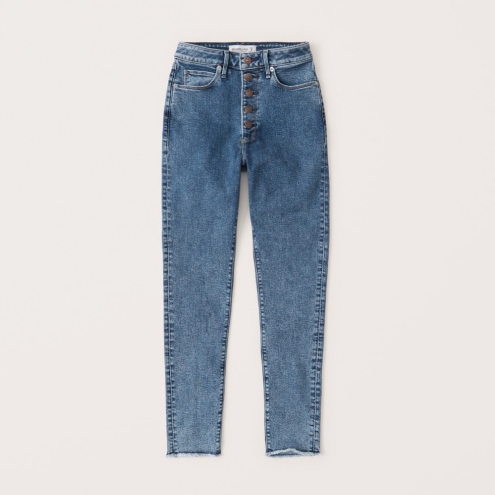 Abercrombie & Fitch Curve Love The Super Skinny Ankle High Rise Jeans